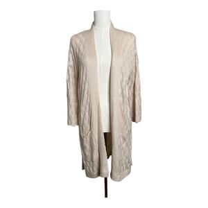 Ivory Open Knit Cardigan Sweater Fairy Fairycore Cottage Romantic Small Granny